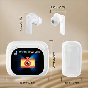 TWS Bluetooth Earbuds with 4-5H Playtime, 300mAh Charging Case, AAC/SBC Audio Decoding - 10M Range