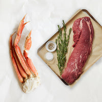 Steakhouse Surf & Turf Set: Snow Crab Clusters 4 lb + USDA Choice Beef Tenderloin 3.75–4.25 lb