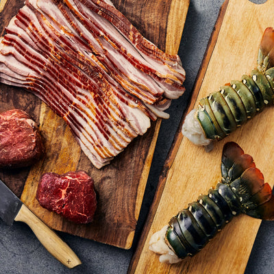 Surf & Turf Bundle: 2 x 14–16 oz Lobster Tails + 2 x 5 oz Filet Mignon